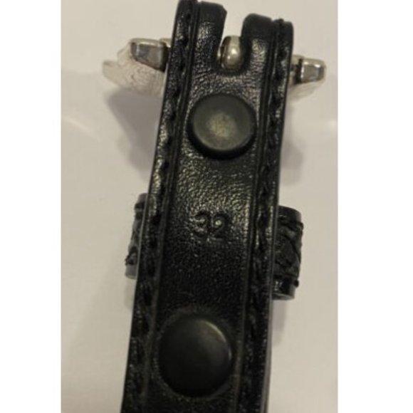 DDD 3-D Black Hand Tooled Leather Western Belt Sz 32 Braided Woven Cowgirl - Picture 5 of 6